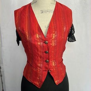 CLAUDE BONUCCI vest red metallic Italy Vintage unisex